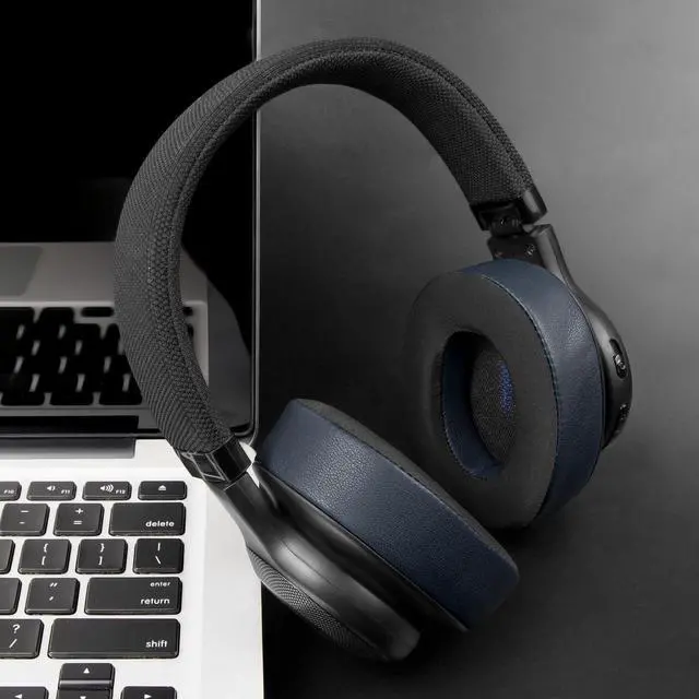 Alt view image 2 of 6 - Cooling Gel Replacement Earpads for JBL E55BT(E55 BT) Over-Ear Wireless Headphones, Ear Pads Cushions with Noise Isolation Foam - Navy Blue