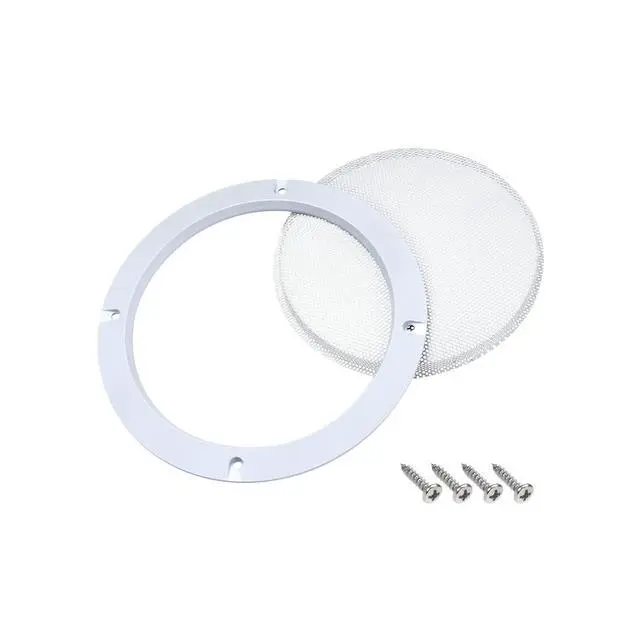 Alt view image 4 of 4 - 2pcs 5" Mounting Hole Diagonal Distance Speaker Grill Mesh | Decorative Circle Woofer Guard Protector Cover White