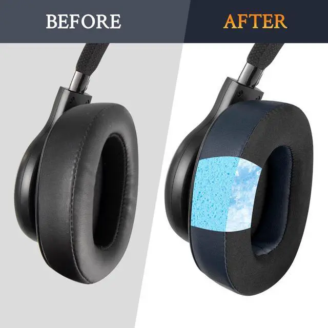 Alt view image 6 of 6 - Cooling Gel Replacement Earpads for JBL E55BT(E55 BT) Over-Ear Wireless Headphones, Ear Pads Cushions with Noise Isolation Foam - Navy Blue