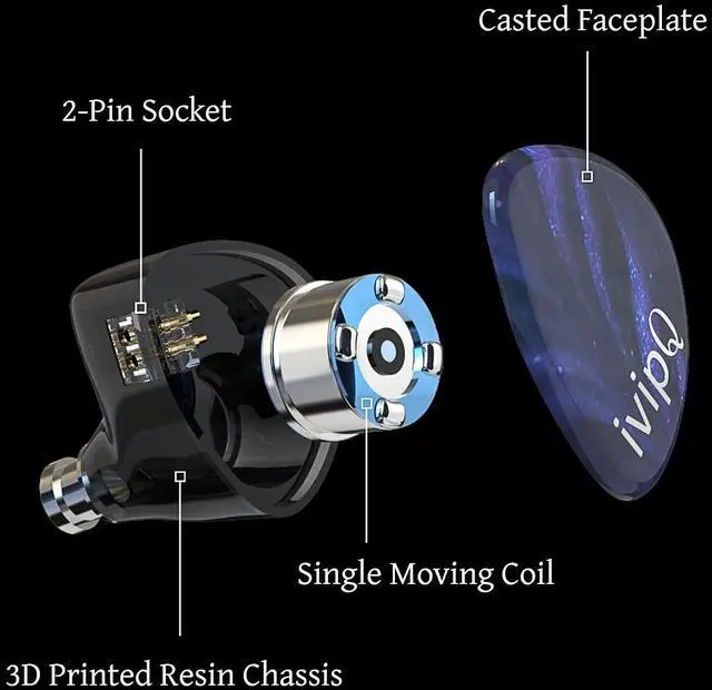 Alt view image 5 of 6 - 1DD 10mm Single Dynamic Driver Gaming IEM, Featuring 3.5mm Stereo Plug and Detachable Microphone Cable, for Musicians & Recording Studios (Includes Microphone)