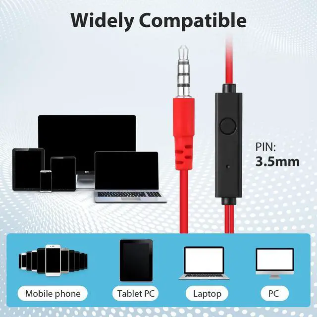 Alt view image 4 of 6 - 30 Pcs Over The Ear Earbuds Wired Sport Running Earphones Bulk 3.5 MM Plug Jack Wired Earbuds with Microphone Sweatproof Wrap Around Headphones with Over Ear Hook, 5 Colors