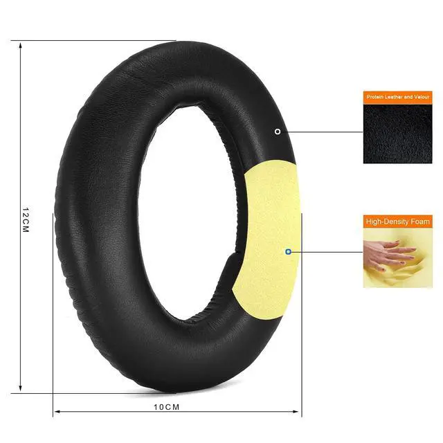 Alt view image 2 of 6 - Kit 2 IN1 Earpads for Sennheiser PC350/HD380 Pro Headphones | Kit 2 IN1 Ear Pads + Headband for PC350/HD380 Pro Soft Protein Leather and High-Density Memory Foam