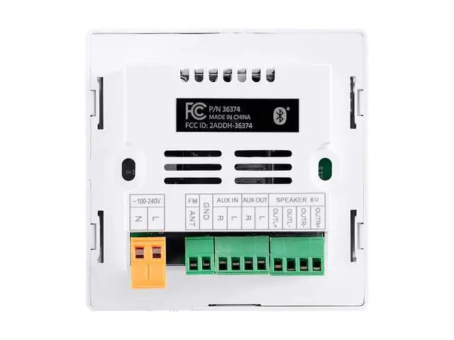 Alt view image 3 of 6 - Commercial Audio Wall Mount Music Amplifier - with Bluetooth, Aux, FM, and IR Remote, White