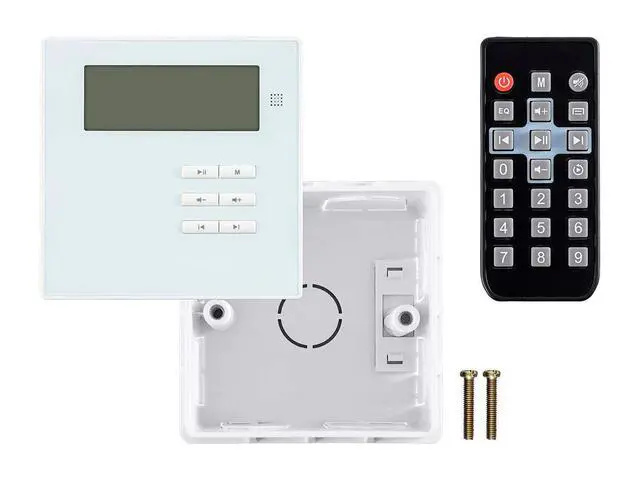 Alt view image 6 of 6 - Commercial Audio Wall Mount Music Amplifier - with Bluetooth, Aux, FM, and IR Remote, White