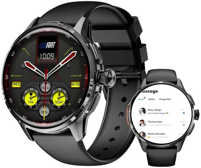 Main image of 4G SIM Card Smart Watch,1.6" AMOLED 3GB+32GB Android Smartwatch with Rotating Camera WiFi GPS Fitness Activity Tracker Watch for Men Women (Black)