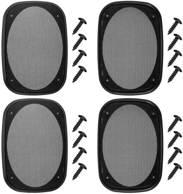 Main image of 4 Pcs 6 x 9 Inch Speaker Grills Covers Car Speaker Cover Audio Guard Woofer Metal Grille Subwoofer Protector Plastic Frame with Metal Mesh