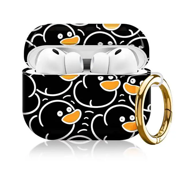 Alt view image 5 of 7 - Compatible with AirPod Pro 3rd Gen(2025) Case,Protective Case for AirPod Pro 3rd Gen, Shockproof with Carabiner, Wireless Charging Compatible for Women Men(Black Ducks)