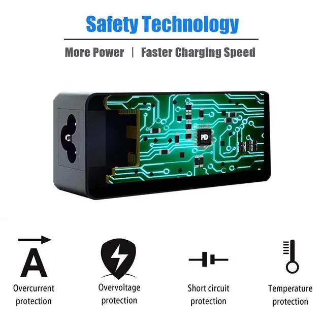 Alt view image 4 of 6 - 65W USB-C Laptop Charger,Compatible with Lenovo Thinkpad Chromebook ADLX65YCC3A/ADLX65YDC2A & Dell,HP,Asus,Acer...All Type-C Series Power Adapter