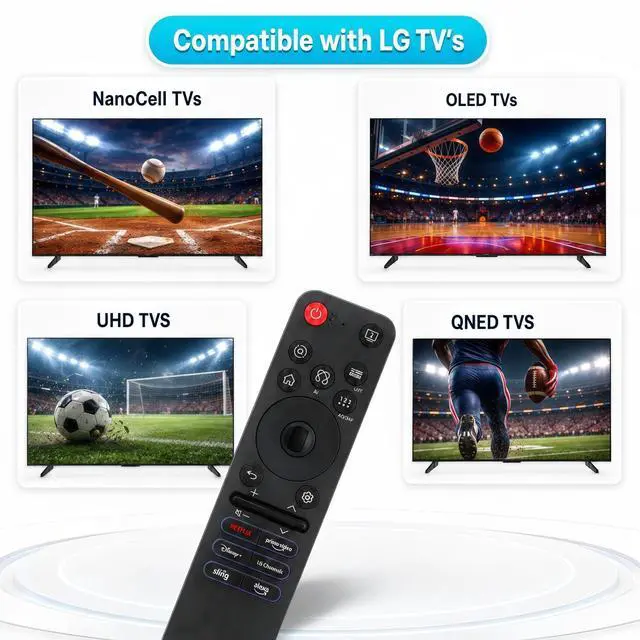 Alt view image 3 of 6 - Magic Remote Replacement for LG Smart TV with Voice Control & Air Mouse Pointer, Compatible with 2019-2025 LG OLED QNED NanoCell 4K 8K TV Replaces AN-MR25GA AN-MR24GA AN-MR23GA AN-MR20GA