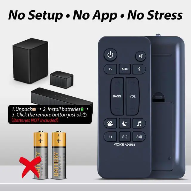 Alt view image 6 of 7 - Universal Soundbar Remote Control for Polk Audio Sound Bar Signa S1 S2 S3 | Replacement Sounbar Remote Control for Polk Audio Signa S1/Signa S2/Signa S3/Signa S4 Ultra-Slim Soundbar, RE6214-1 RE62141
