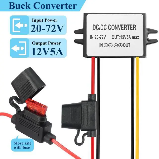 Alt view image 2 of 7 - IP67 Waterproof DC-DC Converter 17-72V to 12V 5A 60W - Voltage Regulator for Trucks, Tractors, Solar Systems (Dust/Shock Proof)
