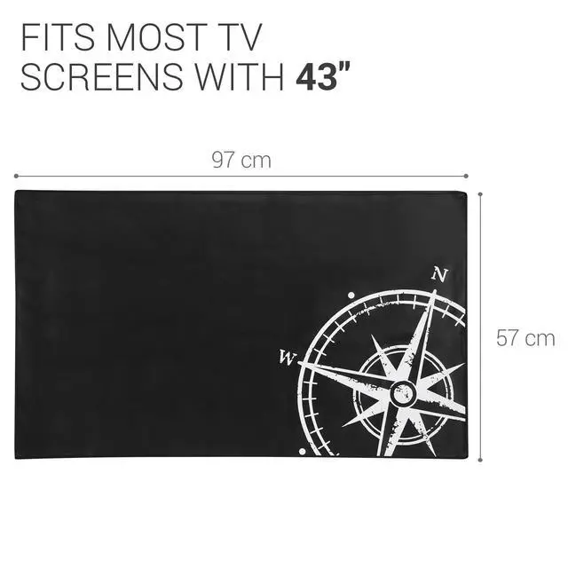 Alt view image 3 of 6 - Indoor 43" TV Cover Television Dust Cover Screen Protector TV Screen Dust Protection Synthetic Fabric White/Black