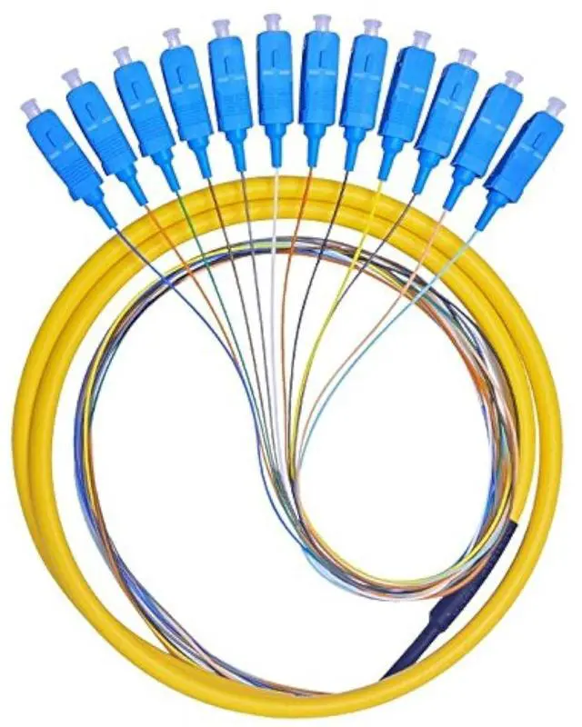 Main image of 12 Fibers SC Single-Mode Color-Coded Fiber Optic Pigtail