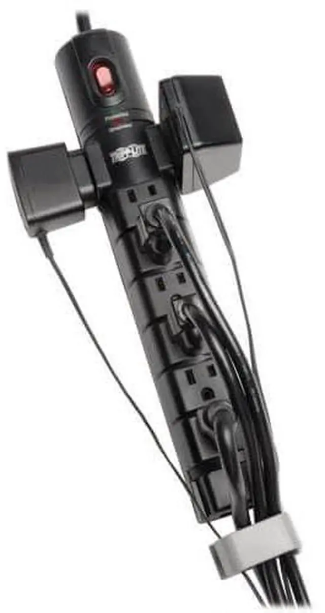 Alt view image 2 of 6 - 8 Outlet Surge Protector Power Strip, 6ft Cord Right Angle Plug, Tel/Modem, & $150K INSURANCE (TLP806TEL)