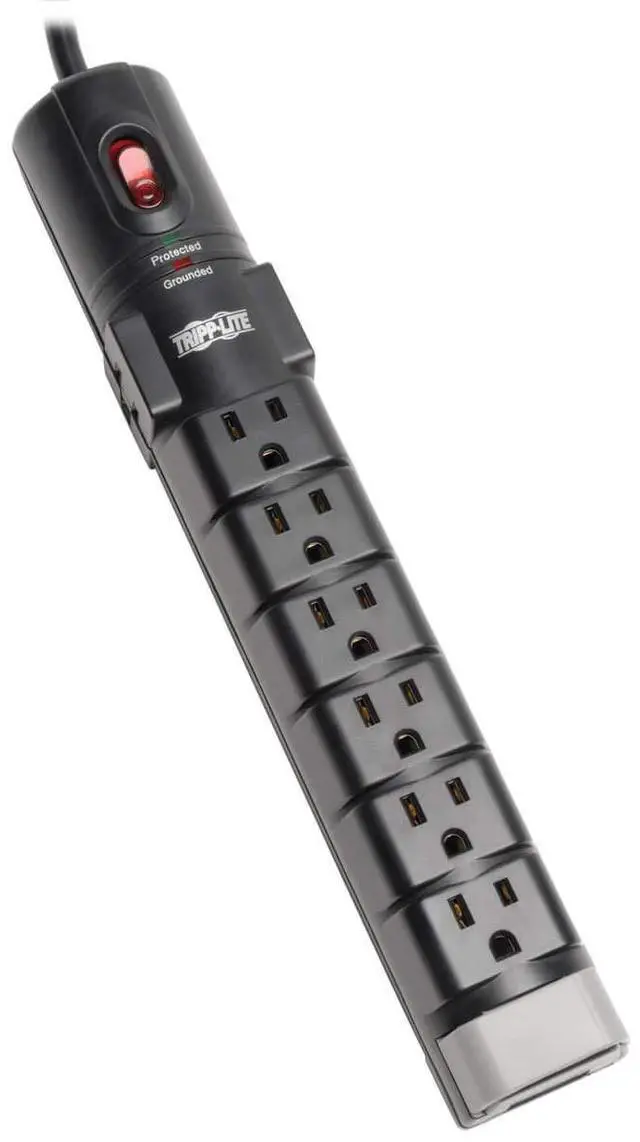 Main image of 8 Outlet Surge Protector Power Strip, 6ft Cord Right Angle Plug, Tel/Modem, & $150K INSURANCE (TLP806TEL)