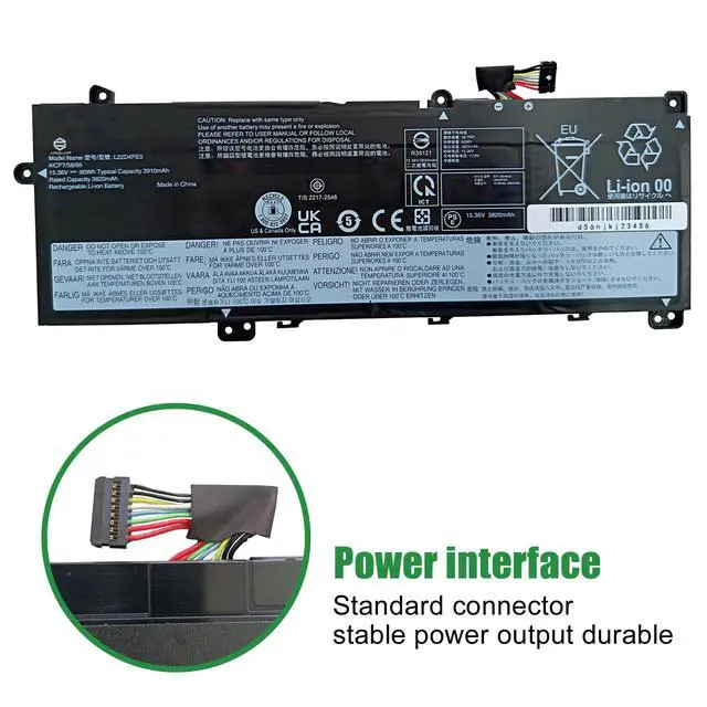 Alt view image 3 of 6 - L22D4PE0 Laptop Battery Replacement for Lenovo ThinkBook 14 G6 ABP IRL K14 G2 IRU Series SB11N47444 5B11N47434 SB11L67325 5B11L67329 L22B4PE0 SB11L67319 5B11L67335 L22M4PE0 15.36V 60Wh