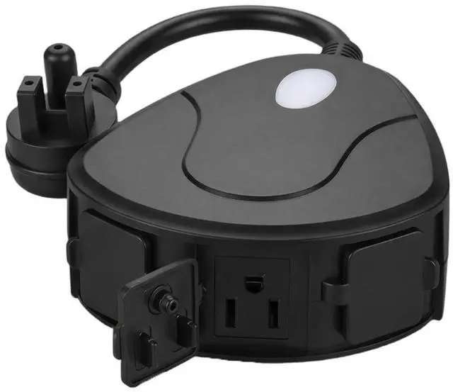 Main image of Outdoor Smart Plug 3 Outlets WiFi Power Strip, 15A 1875W Weatherproof Surge Protector with Timer Countdown, Compatible with Alexa Google Home, 2.4GHz