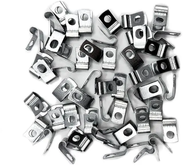 Main image of Galvanized Steel Cable Clamp, Loop Strap, Without Cushion, Cable Clamping Dia. 1/4 in, Hot Dipped Galvanized Clamp Finish, Pack of 50 (1/4 in)