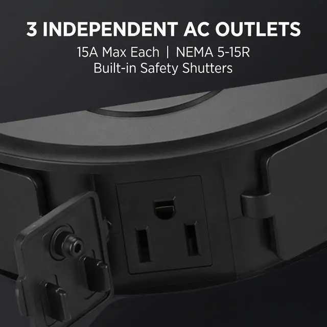 Alt view image 5 of 7 - Outdoor Smart Plug 3 Outlets WiFi Power Strip, 15A 1875W Weatherproof Surge Protector with Timer Countdown, Compatible with Alexa Google Home, 2.4GHz