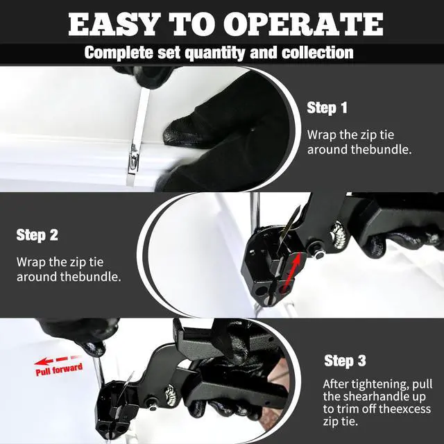 Alt view image 7 of 7 - Metal Zip Ties with Stainless Steel Cable Tie Gun, Special Tool For Fastening and Cutting Steel Zip Ties, 50 Each of 8, 12, 16 Inch Uv Resistant chain link fence Parts For Fence Exhaust Pipe Outdoor