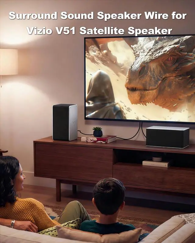 Alt view image 2 of 7 - 2Pcs for Vizio Satellite Speaker Wire, Surround Speaker Replacement Wires Compatible with V51 M51 SB3651 SB4051 SB425 SB46514 SB4531 SB385, 27.9Feet Cable for Vizio Speaker