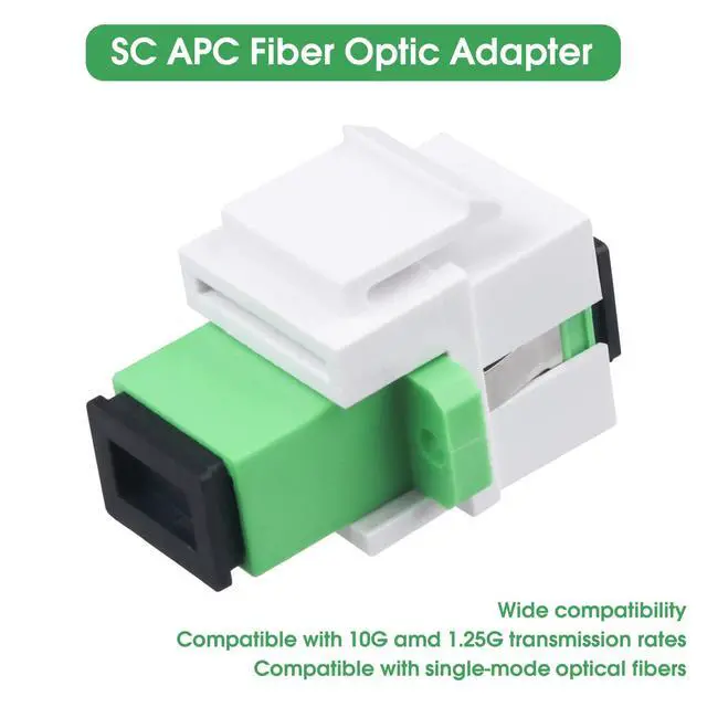 Alt view image 4 of 6 - 25 Pack SC/APC Fiber Optic Coupler Keystone Jack Modular for Patch Panels and Wall Plates Fiber Optic Cable Adapter SC Singlemode