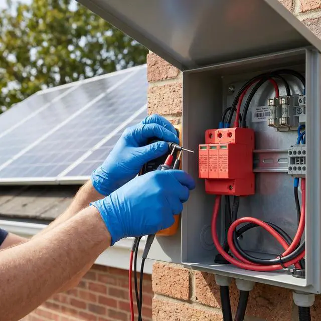 Alt view image 4 of 7 - 2Pcs SPD Protective Devices, DC Photovoltaic Arrester, PC Retardant,Visual Window, 40kA Discharge Current,Nominal 20kA, 3.5kV Voltage Protection Level (DC 500V)