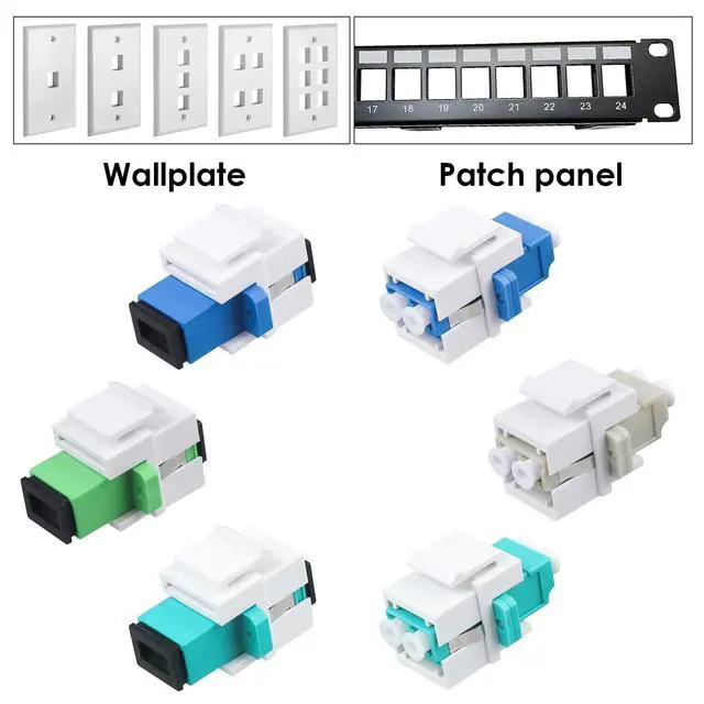 Alt view image 5 of 6 - 25 Pack SC/APC Fiber Optic Coupler Keystone Jack Modular for Patch Panels and Wall Plates Fiber Optic Cable Adapter SC Singlemode