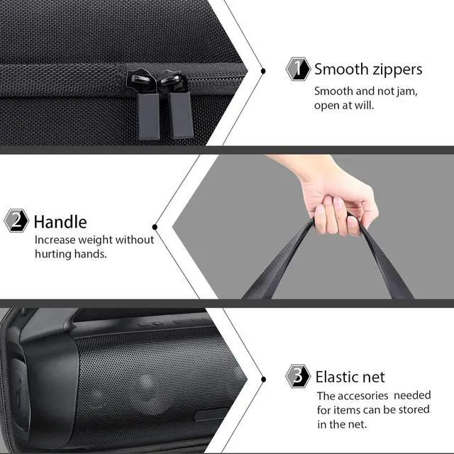Alt view image 3 of 6 - Hard Case Replacement for Soundcore Motion Boom Plus Speaker | Secure Interior Space, Durable Hard Exterior, Protective Interior, Portable Travel Storage Case