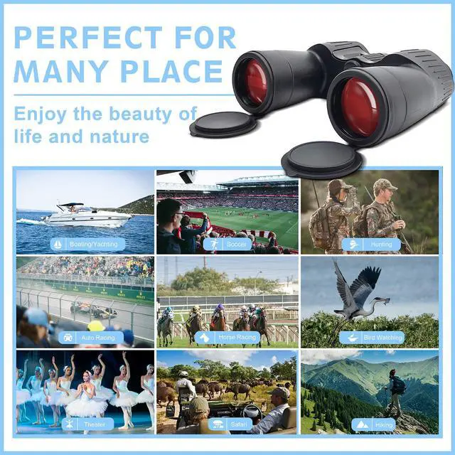 Alt view image 6 of 6 - 12x60 Binoculars for Adults High Powered Stargazing Long Range UHD | Waterproof Fogproof BAK4 Prism FMC Lens HD Optics Astronomy Hunting Bird Watching Low Light Vision Phone Adapter Binocular