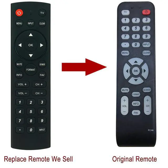 Alt view image 2 of 7 - RC246 Replace Remote Fit for RCA TV L32HD31R L32HD41 L22HD41 L26HD31R | L40FHD41 L42FHD37R L22HD41V L26HD41 L46FHD37R L46FHD37YX8 L40FHD41YX7 L32HD31RYX12 L40FHD41YX8 L42FHD37RYX26 L40FHD41YX9