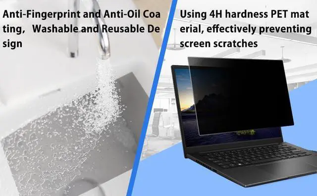 Alt view image 3 of 6 - For 13.3 Inch 16:10 Laptop Privacy Screen Protector | Removable for Lenovo/HP/Dell/Acer/ASUS/Samsung & Other 13.3 Inch 16:10 Laptops Anti-fingerprint, Anti-Glare, Anti-scratch