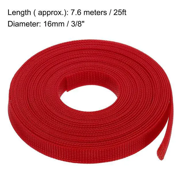 Alt view image 3 of 5 - Expandable Sleeving,1-inch 25ft Cable Sleeve, Red