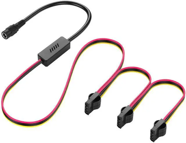 Main image of DC5525 to IDE 4 Pin Power Supply Cable DC 5.5x2.5mm Female to LP4 IDE 4 Pin Female Extension Cable for PC Fan (1 to 3)