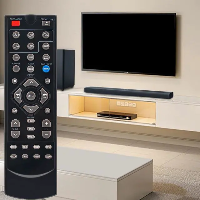 Alt view image 5 of 5 - Replacement RRMCGA409AWSA Remote Commander Compatible with Sharp XL-BH250 | 5-Disc Micro Shelf System XL-BH250 (GL) CP-BH250 Audio Speaker