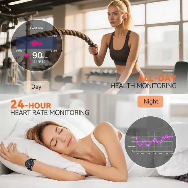 Alt view image 3 of 7 - Smart Watches for Men,1.43" HD Touch Screen,Fitness Tracker Running Watch,Heart Rate/Sleep Monitor,Fitness Smart Watch,Bluetooth,NFC,Compatible with iOS Android,Smart Watch (Black)