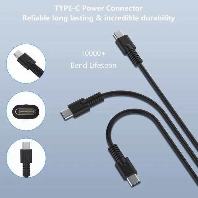 Alt view image 3 of 6 - 65W USB-C Laptop Charger L65505-002 Compatible with HP EliteBook 830 840 G8 Spectre x360 ProBook 440 G7 L67440-001 TPN-CA21 Type-C Power Adapter