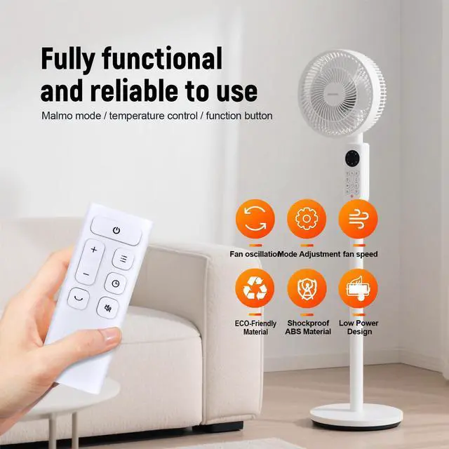 Alt view image 5 of 7 - New Pedestal Fan Replacement Remote Control for Dreo White Oscillating Standing Fans TurboPoly Fan 512 Controller