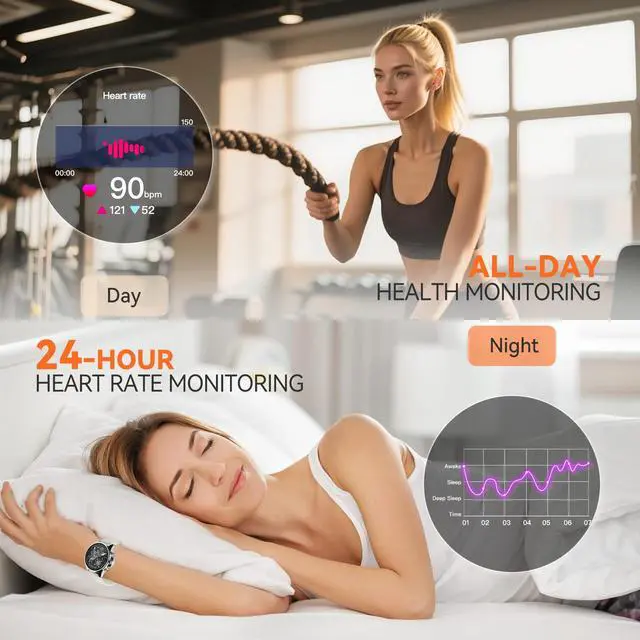 Alt view image 5 of 7 - Smart Watches for Men,1.43" HD Touch Screen,Fitness Tracker Running Watch,Heart Rate/Sleep Monitor,Fitness Smart Watch,Bluetooth,NFC,Compatible with iOS Android,Smart Watch