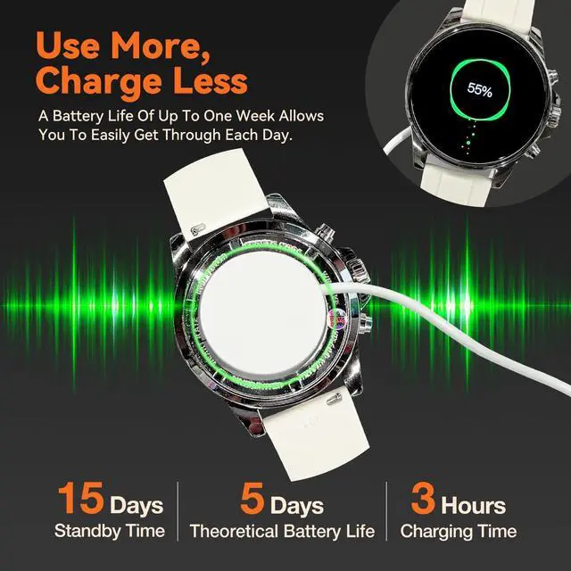 Alt view image 6 of 7 - Smart Watches for Men,1.43" HD Touch Screen,Fitness Tracker Running Watch,Heart Rate/Sleep Monitor,Fitness Smart Watch,Bluetooth,NFC,Compatible with iOS Android,Smart Watch