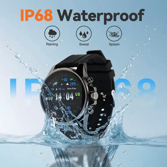 Alt view image 6 of 7 - Smart Watches for Men,1.43" HD Touch Screen,Fitness Tracker Running Watch,Heart Rate/Sleep Monitor,Fitness Smart Watch,Bluetooth,NFC,Compatible with iOS Android,Smart Watch (Black)