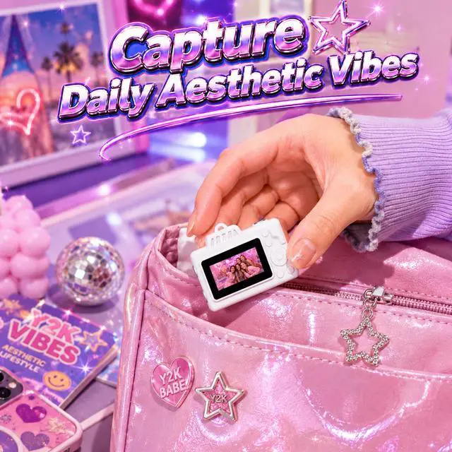 Alt view image 4 of 6 - Y2K Mini Camera Keychain for Girls, Retro Lo-Fi Keychain Cam with 5 Filters | Retro Image Quality, Non Professional Camera, Keychain Clip, Y2K Birthday Gift