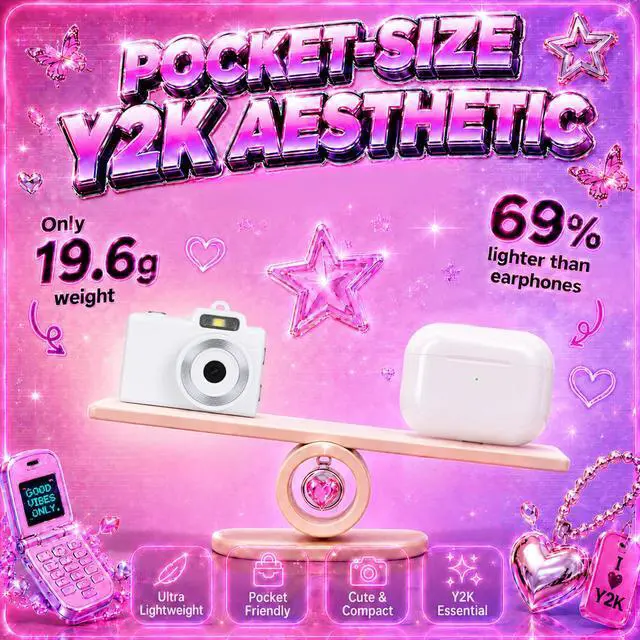 Alt view image 5 of 6 - Y2K Mini Camera Keychain for Girls, Retro Lo-Fi Keychain Cam with 5 Filters | Retro Image Quality, Non Professional Camera, Keychain Clip, Y2K Birthday Gift