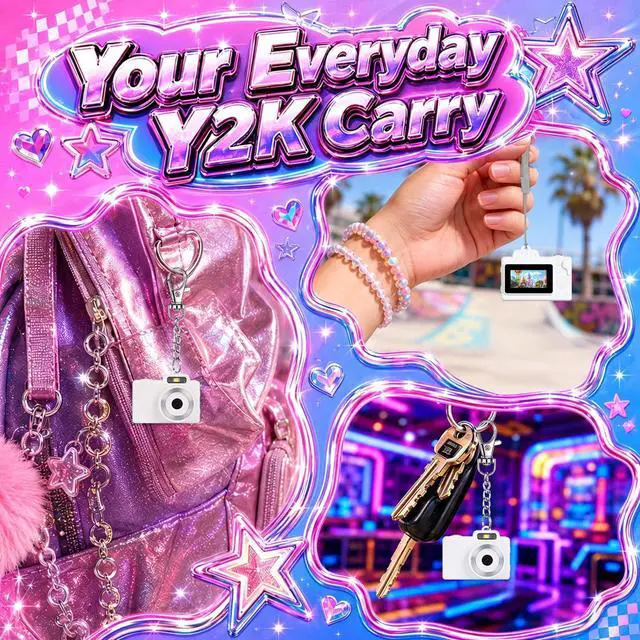 Alt view image 2 of 6 - Y2K Mini Camera Keychain for Girls, Retro Lo-Fi Keychain Cam with 5 Filters | Retro Image Quality, Non Professional Camera, Keychain Clip, Y2K Birthday Gift