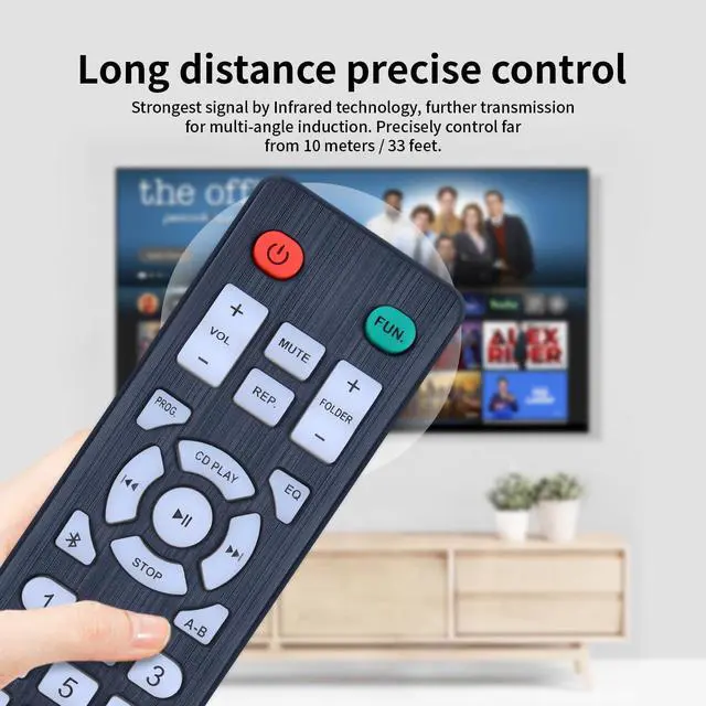 Alt view image 7 of 7 - Replacement Remote Control for Greadio CD Player Boombox, for Klim CD Player & Cassette Tape Player