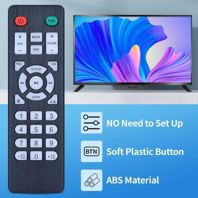 Alt view image 5 of 7 - Replacement Remote Control for Greadio CD Player Boombox, for Klim CD Player & Cassette Tape Player