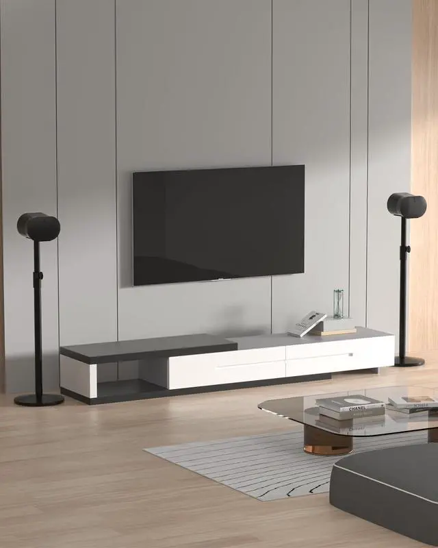 Alt view image 7 of 7 - Speaker Stand for Sonos ERA 300, Premium Metal Design, Adjustable Floor Speaker Stand with Cable Management(2pcs, Black)