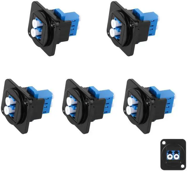 Main image of 5pcs LC to LC Fiber Panel Mount Adapter Duplex Singlemode | LC-LC Fiber Optic Keystone Connector Socket Module, XLR Panel/D-Panel Mount, for Fibre Optic Network LAN Integrated Cablin