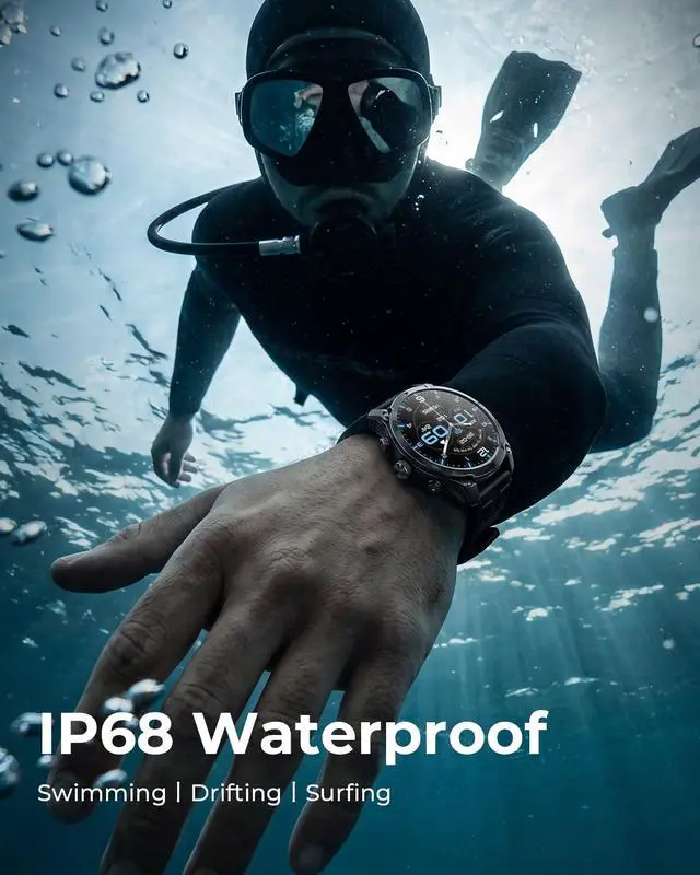 Alt view image 5 of 7 - Ace Pro Outdoor Smart Watch with GPS, 1.75'' Fitness Tracker Smartwatch IP68 Waterproof, Blood Pressure/Heart Rate/Sleep Monitor, Answer/Make Calls for iPhone Android, Black