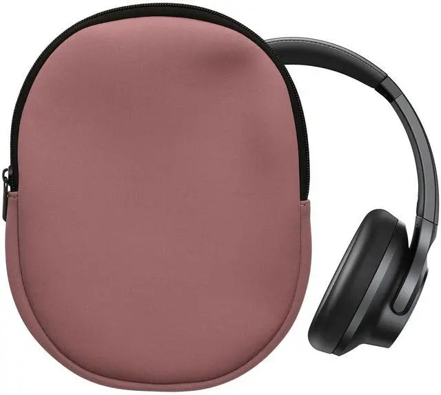 Main image of Neoprene Headphone Case for Headset/Overear Headphone Cover Over-Ear Headset Storage Pouch - Soft Travel Carry Bag Dark Rose